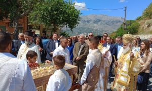 Ο Αλέξης Καλοκαιρινός στον εορτασμό του της επετείου Ανακομιδής των Ιερών Λειψάνων του Αγίου Μύρωνος Επισκόπου Κρήτης